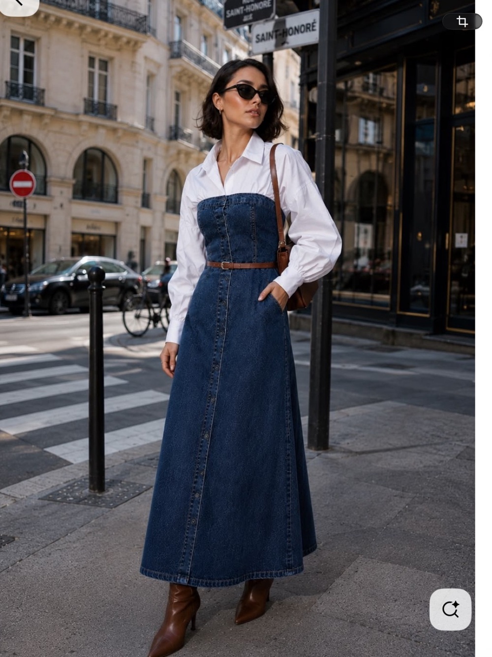 Ralph Lauren Dark Black Denim Maxi Dress Overalls